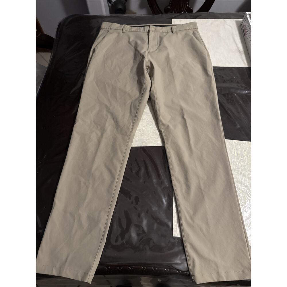 Rhone Men's Pants Performance Commuter Beige Sz 36x31 (36x29 Lightweight Stretch